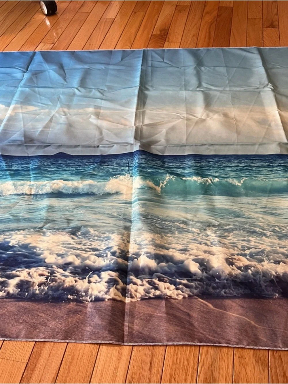 Coastal Wave Wall Tapestry - Blue Beach Scene